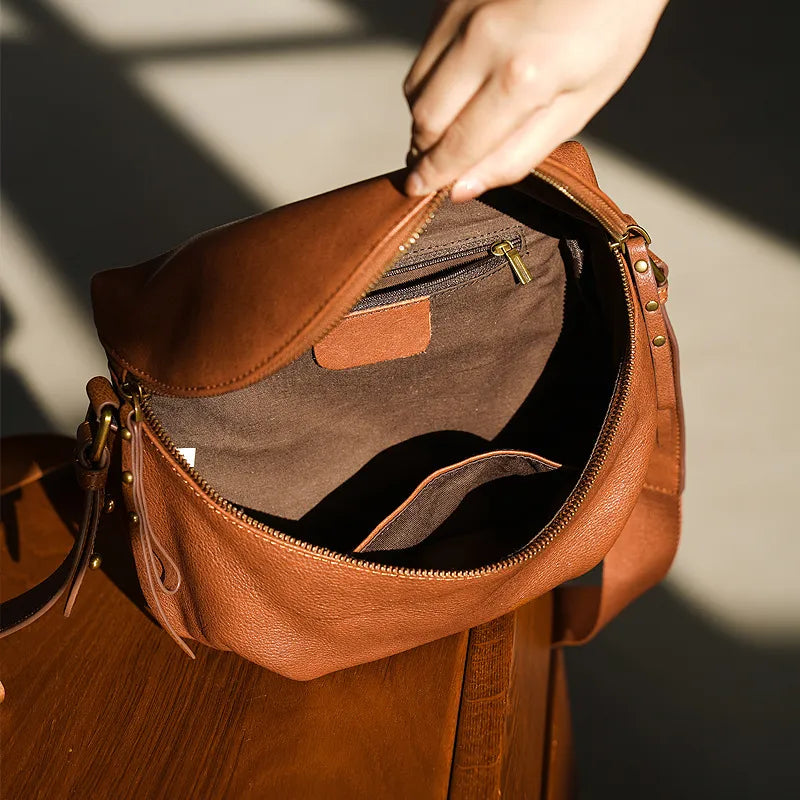 Premium Leather Saddle Bag for Ladies