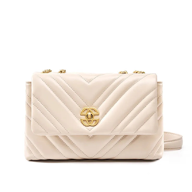 Luxurious Cowhide Square Shoulder Bag