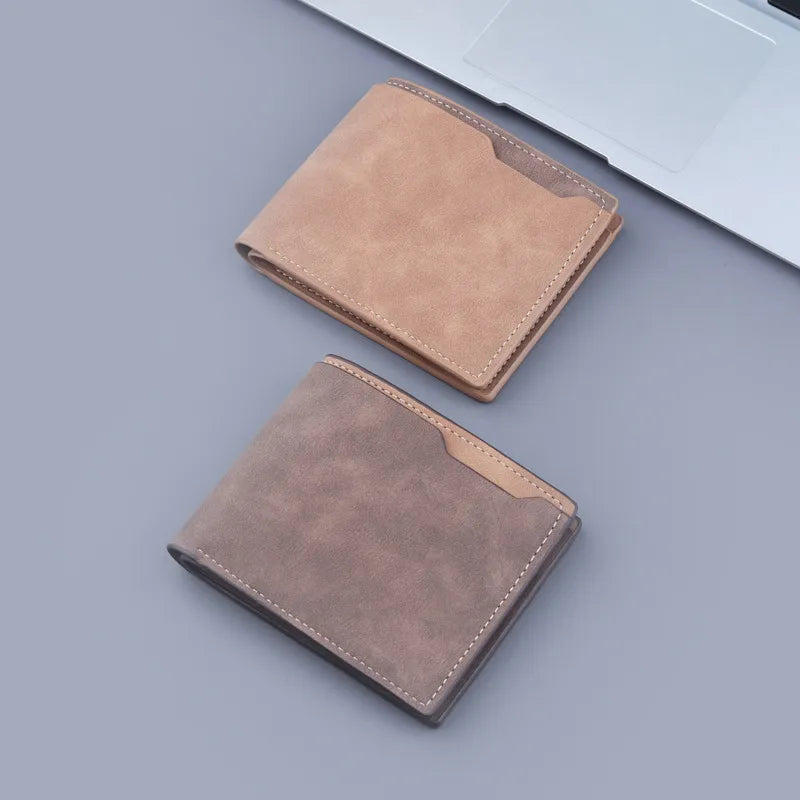 Compact Leather Bi - Fold Wallet for Men