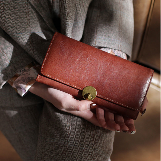 Women 's Leather Wallet with Press Stud Fastening