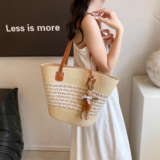 Woven Rattan Shoulder Bag