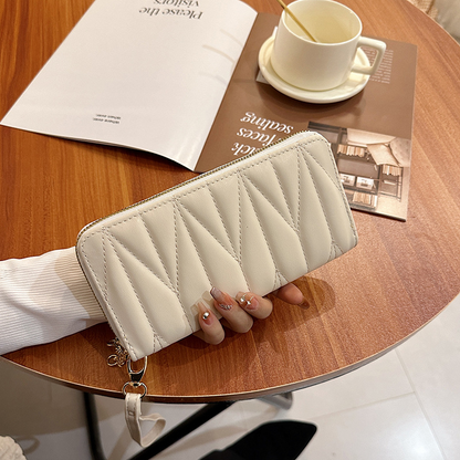 Modern Long Wallet in a Diamond Design