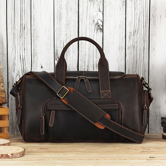 Retro Leather Travel Bag for Men