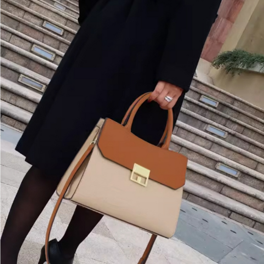 Elegantly Shaped Handbag in Crocodile Pattern