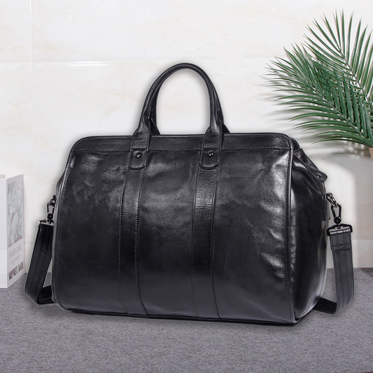Rugged Leather Travel Bag with Large Capacity