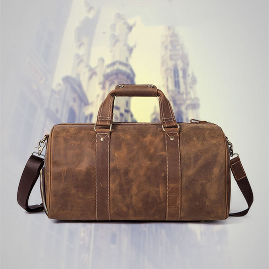 Rugged Retro Leather Travel Bag for Men