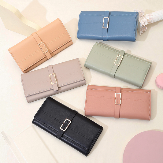 Elegant Ladies ' Clutch with Metal Buckle