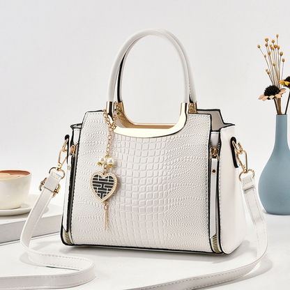 Elegant Everyday Bag with Heart Pendant