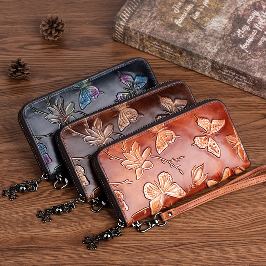 Vintage Leather Clutch for Women