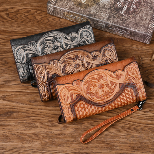 Elegant Leather Wallet for Women with Embossing