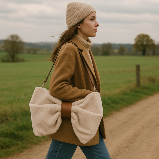 Trendy Bow Canvas Shoulder Bag