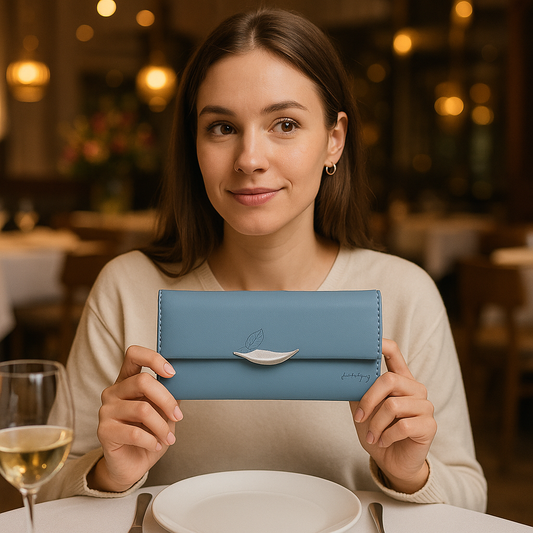 Chic Long Wallet with Leaf Clasp for Women