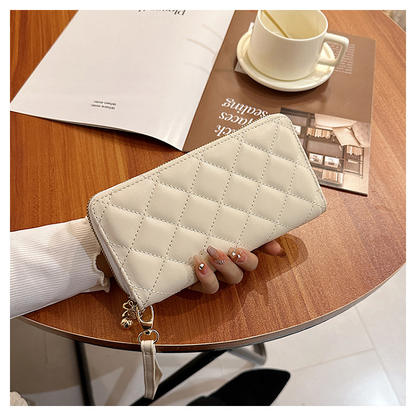 Modern Long Wallet in a Diamond Design