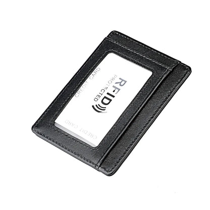 Premium Leather Card Holder with Protective Tracking Case