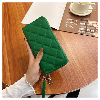 Modern Long Wallet in a Diamond Design