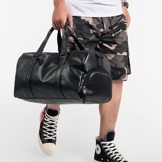 Rugged Pu Leather Travel Bag for Short Trips