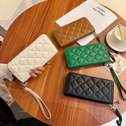 Modern Long Wallet in a Diamond Design
