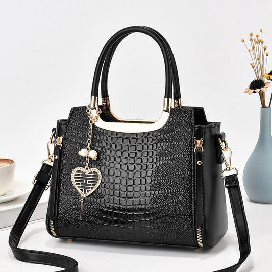 Elegant Everyday Bag with Heart Pendant