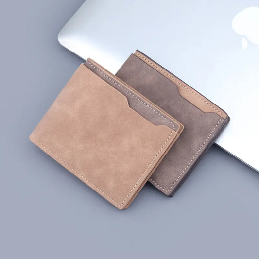 Compact Leather Bi - Fold Wallet for Men