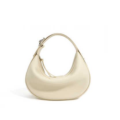 Elegant Leather Shoulder Bag in Hobo Style