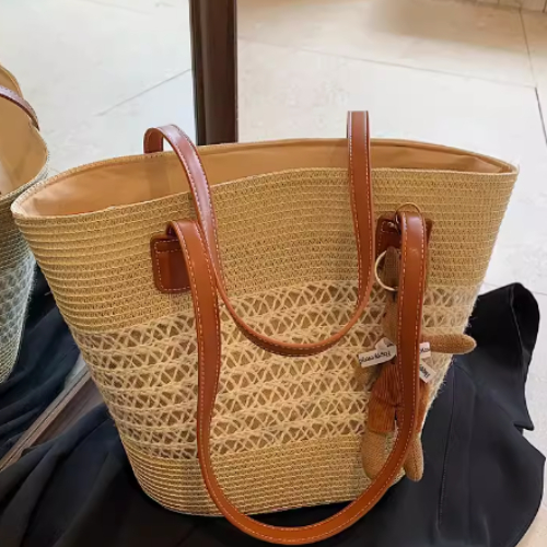 Woven Rattan Shoulder Bag