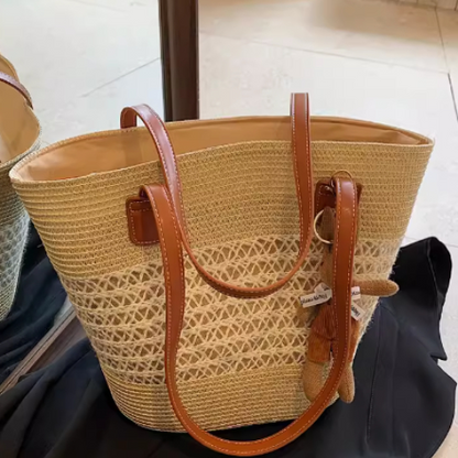 Woven Rattan Shoulder Bag
