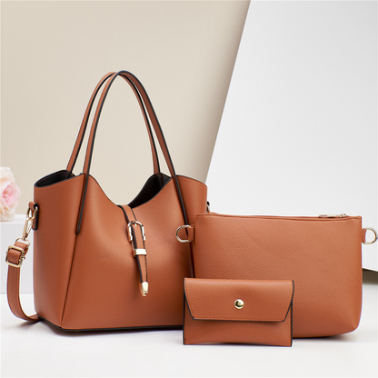 Stylish Three - Piece Shoulder Bag with Large Capacity