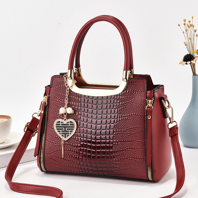 Elegant Everyday Bag with Heart Pendant