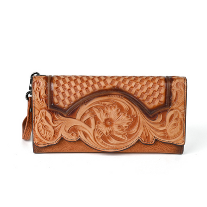 Elegant Leather Wallet for Women with Embossing