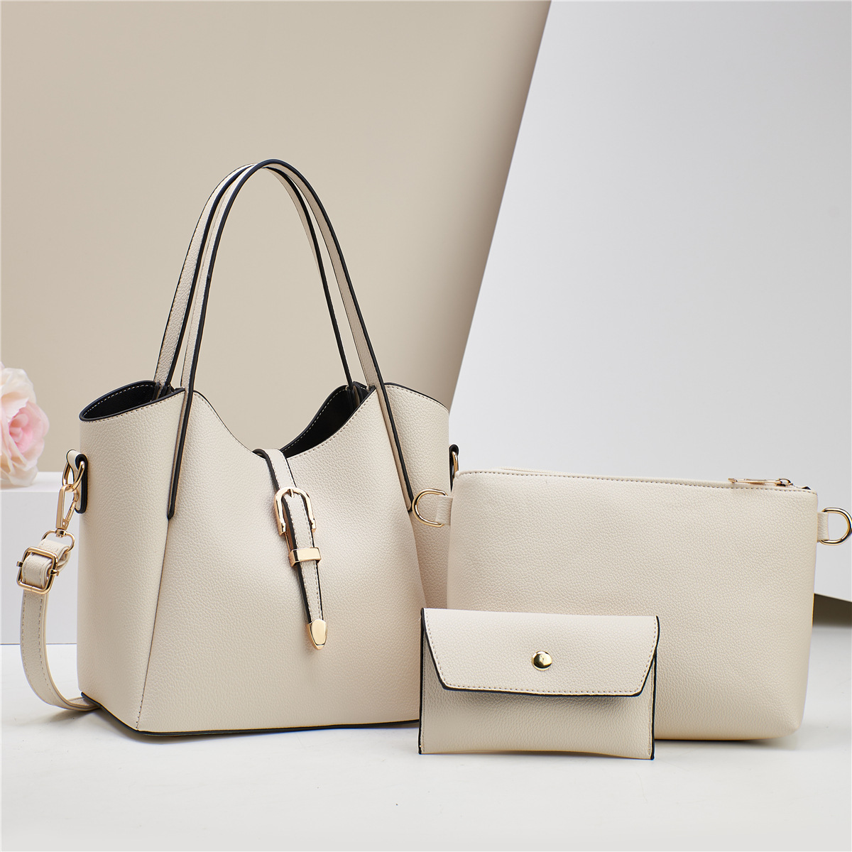 Stylish Three - Piece Shoulder Bag with Large Capacity
