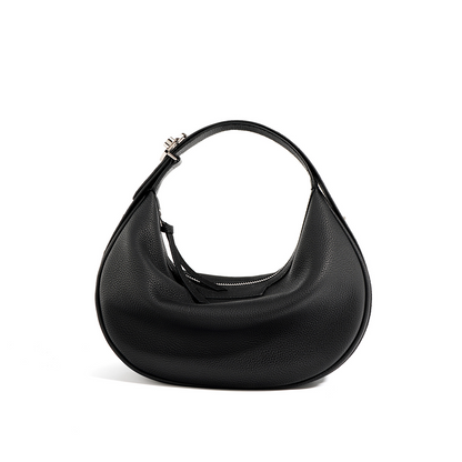 Elegant Leather Shoulder Bag in Hobo Style