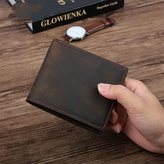 Classic Leather Wallet with Multifunctional Compartments