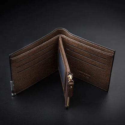 Embossed Leather Business Wallet for Men