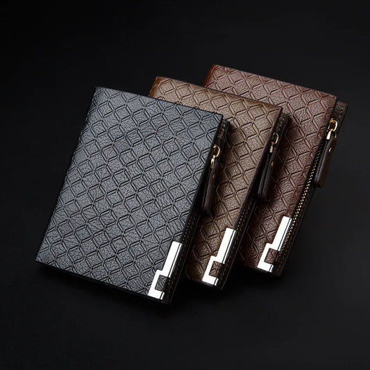 Embossed Leather Business Wallet for Men