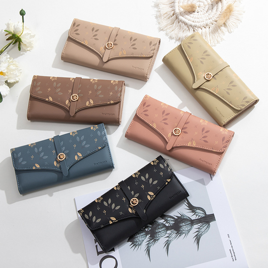 Women 's Clutch with Floral Pattern and Large Capacity