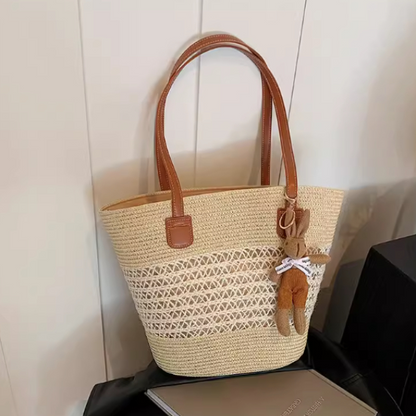 Woven Rattan Shoulder Bag