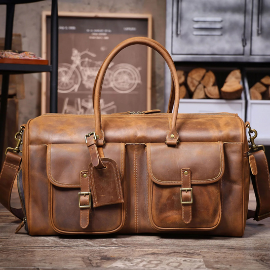 High - Quality Leather Travel Duffel Bag