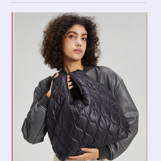 Stylish Handbag Made From Soft Cotton Down for Autumn and Winter