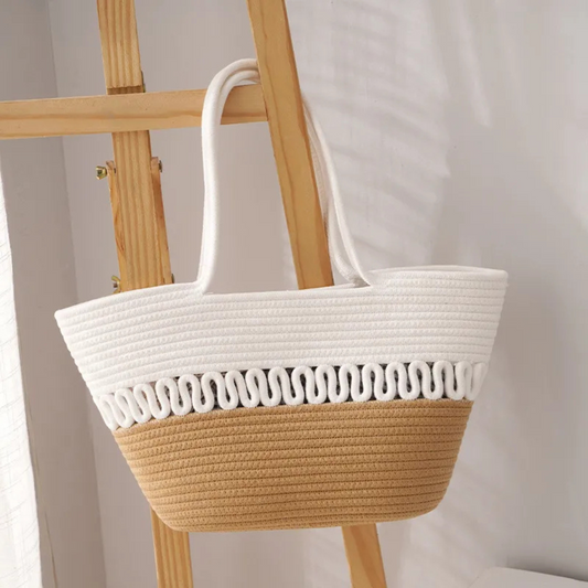 Stylish Woven Shoulder Bag with Large Capacity