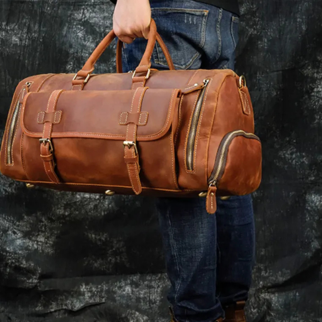 Vintage Leather Travel Bag for Men