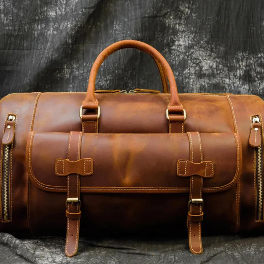 Vintage Leather Travel Bag for Men