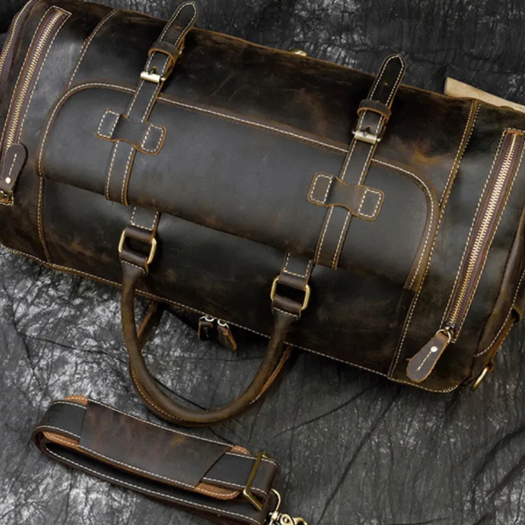 Vintage Leather Travel Bag for Men