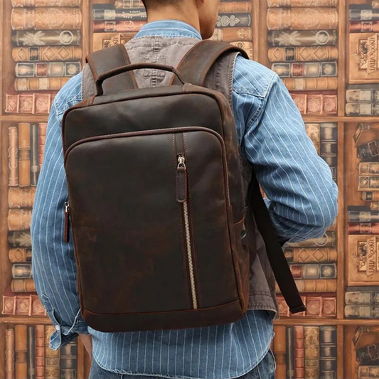 Stylish Retro Leather Backpack for Men