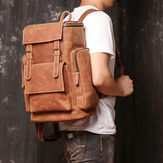 High - Quality Leather Laptop Backpack for Men