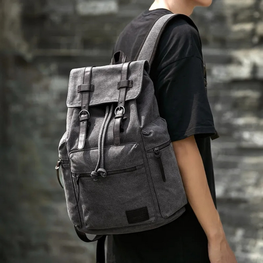 Compact Retro Canvas Backpack for Men