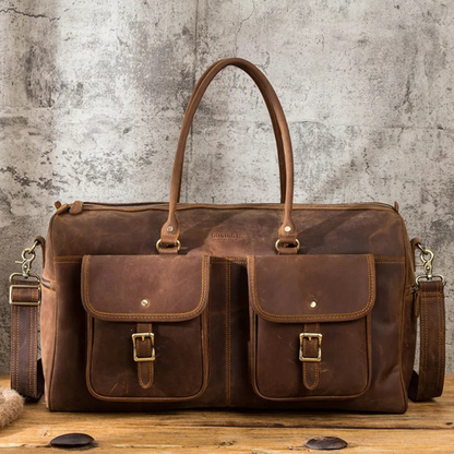 High - Quality Leather Travel Duffel Bag