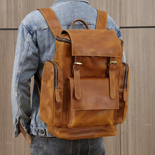 Vintage Leather Backpack for Men