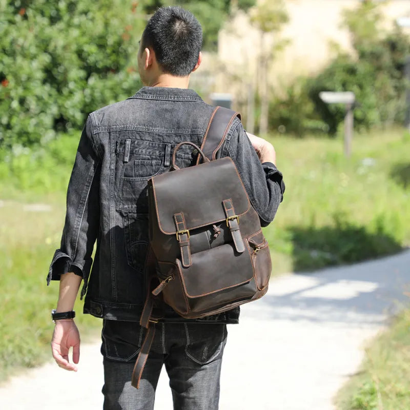 Handmade Leather Travelling Backpack for Men