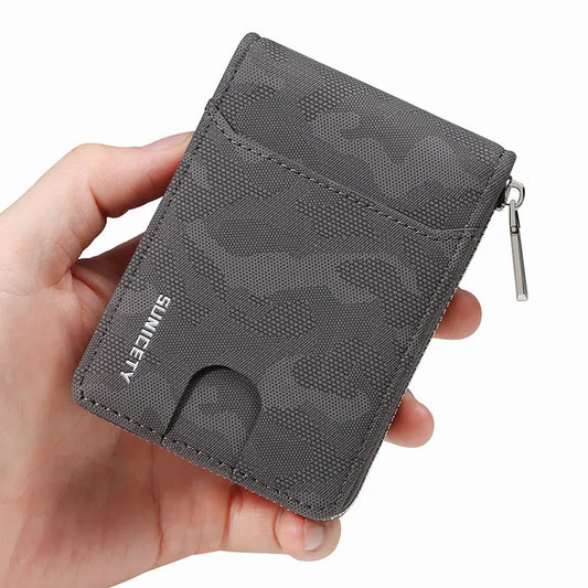 Compact Wallet with Camouflage Pattern for Men