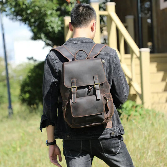 Handmade Leather Travelling Backpack for Men